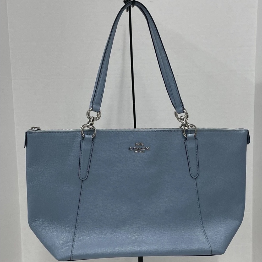 Authentic Coach Blue Leather Tote Bag